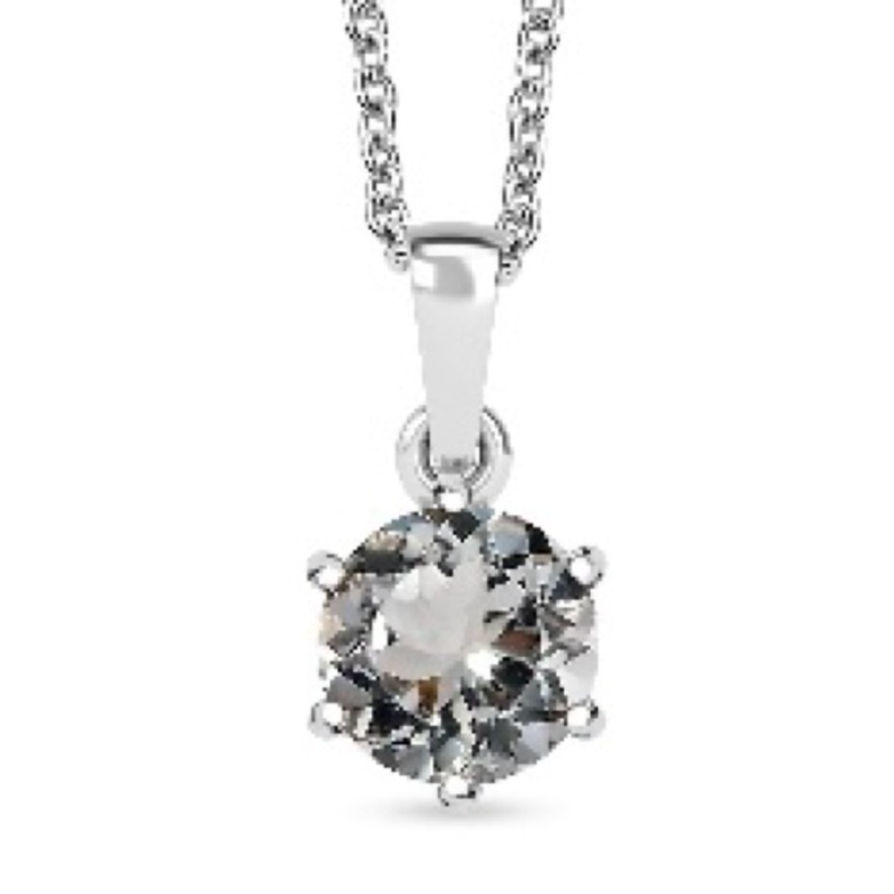 Karis Montezuma Prasiolite Pendant in Platinum Bond. NIB